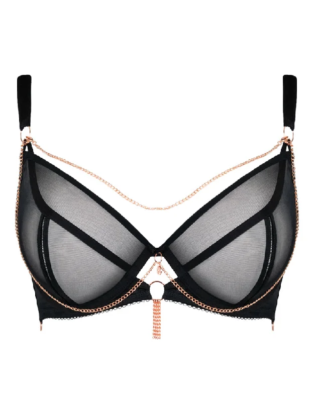 low-rise hipster panties-Scantilly Unchained Plunge Bra Black