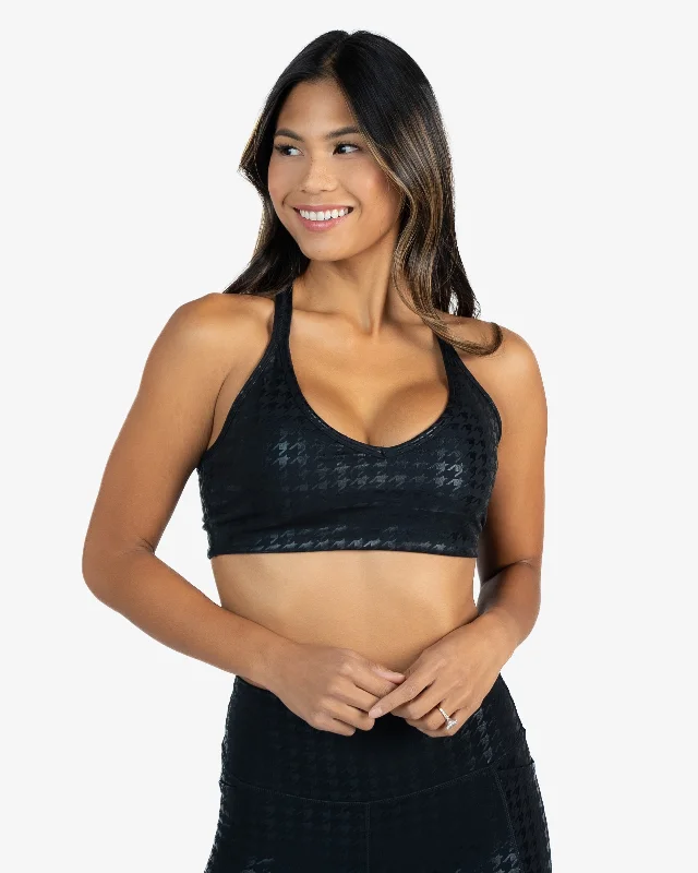 soft microfiber underwear-Skin Move Bra - Black Houndstooth - FINAL SALE