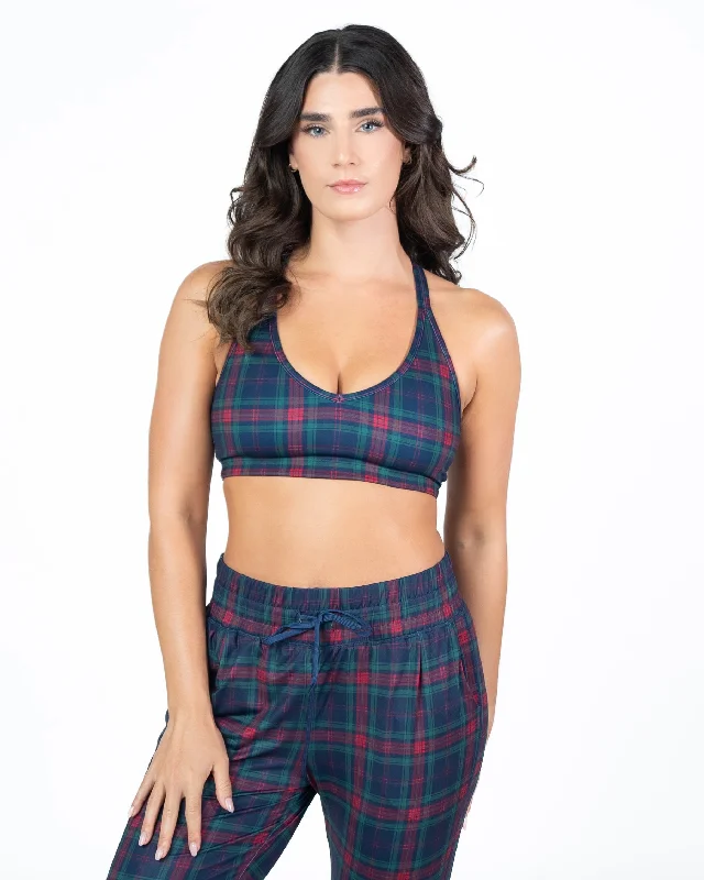 soft stretch briefs-Skin Move Bra - Holiday Plaid