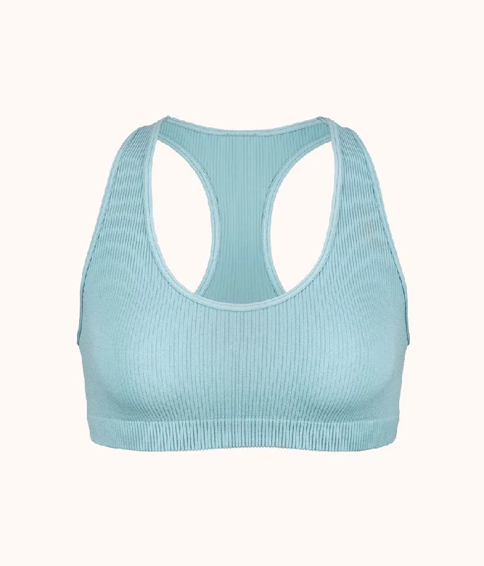 women’s luxury thong-The Seamless Racerback Bralette: Sky Blue