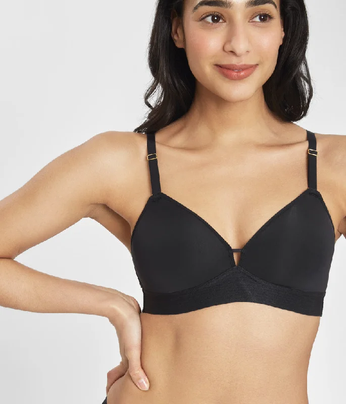 everyday cotton briefs-The Spacer Bra: Jet Black