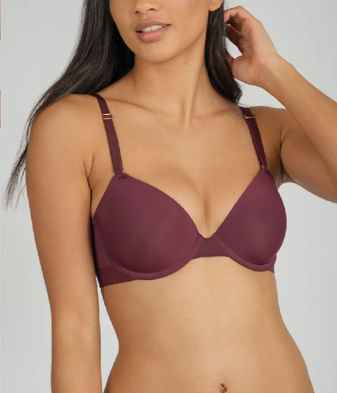 breathable boyshorts underwear-The T-Shirt Bra: Plum