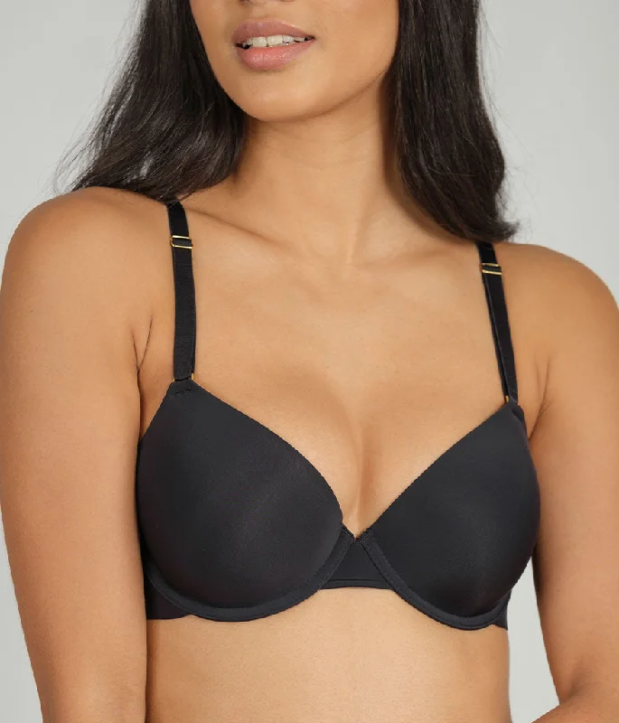 breathable lace thong-The T-Shirt Bra: Jet Black