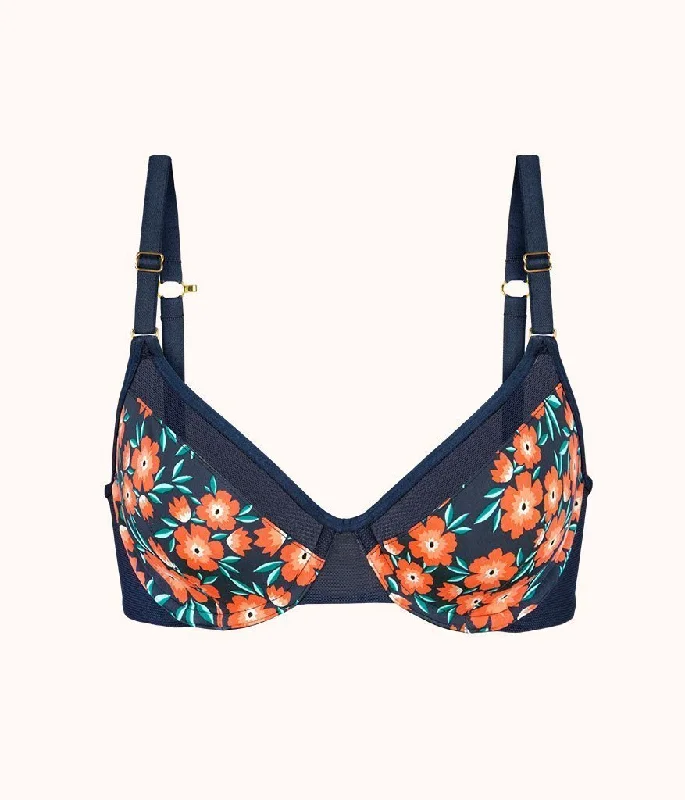 women’s cozy underwear-The Unlined Balconette Bra: Poppy Floral