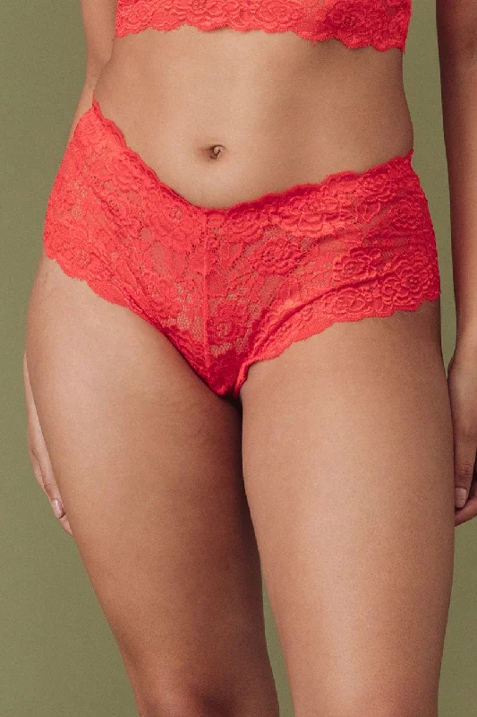 luxury silk thong-Tigerlilly Orange High Waist Thong