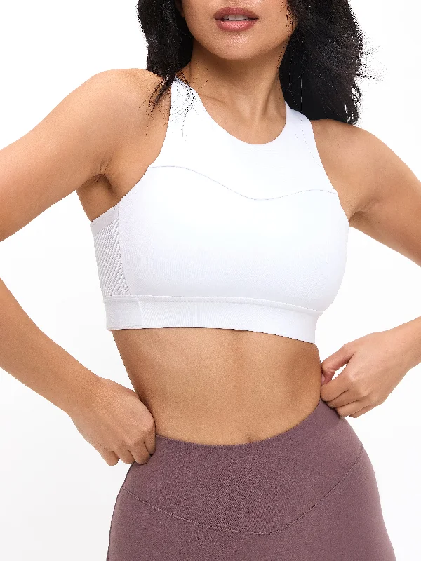 comfy mesh underwear-Wicked Sports Bra - White