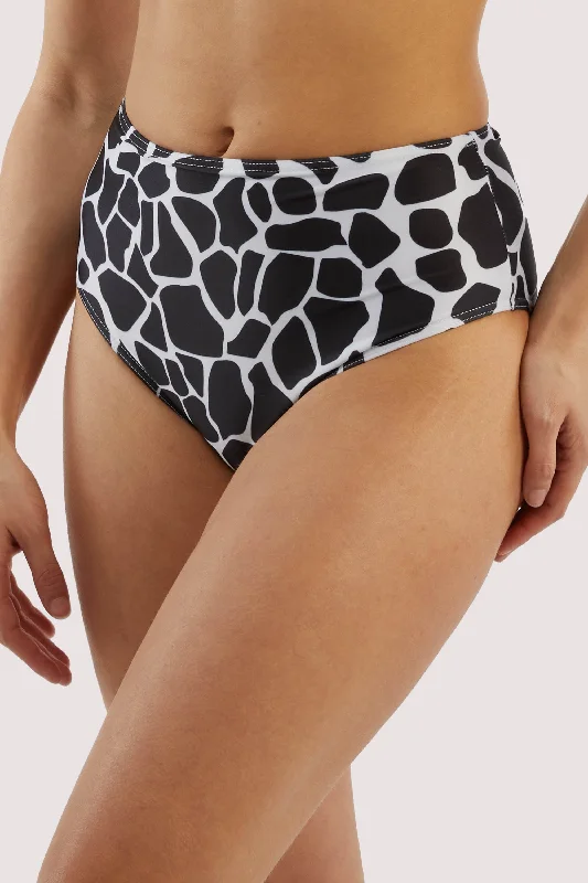 women’s postpartum briefs-White Eco Giraffe High Waist Brief