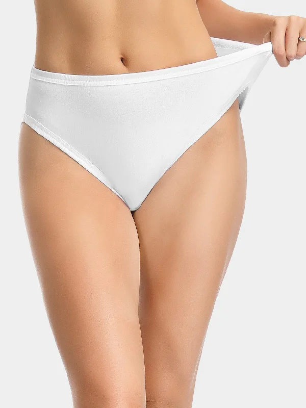 breathable sports underwear-Cotton High-Cut Brief Plus Size Underwear White