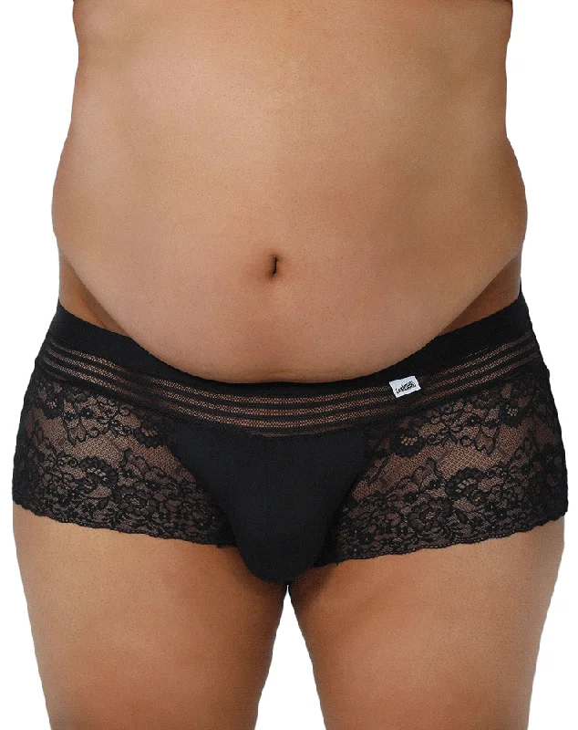 lightweight boxer briefs-Candyman 99466x Lace Briefs Black