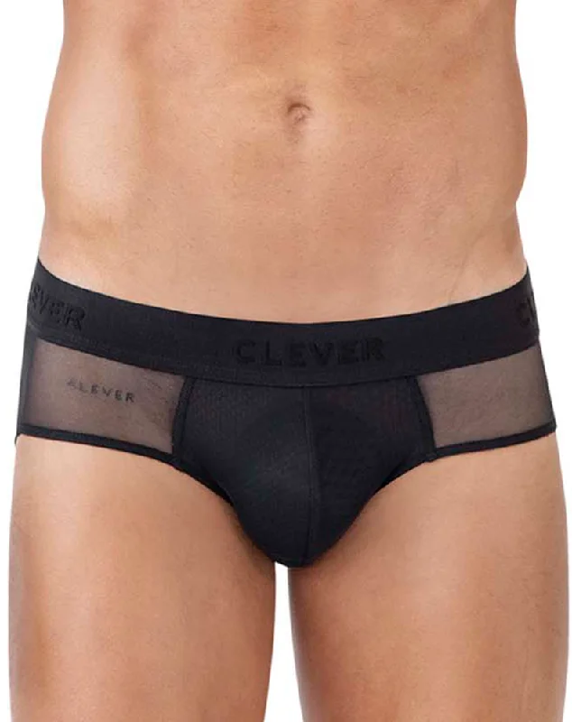 breathable cotton briefs-Clever 1626 Yin Yang Briefs Black