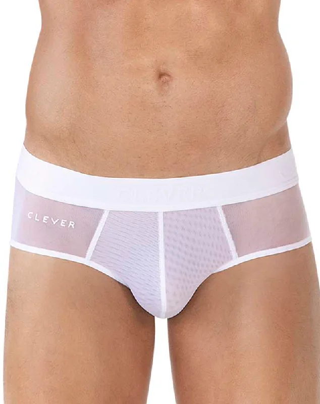 breathable performance briefs-Clever 1626 Yin Yang Briefs White