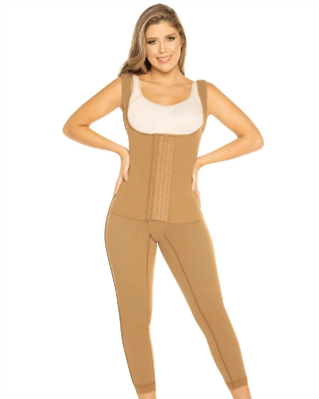 invisible panty line-Equilibrium Post Op One Piece Girdle High Back - Brown