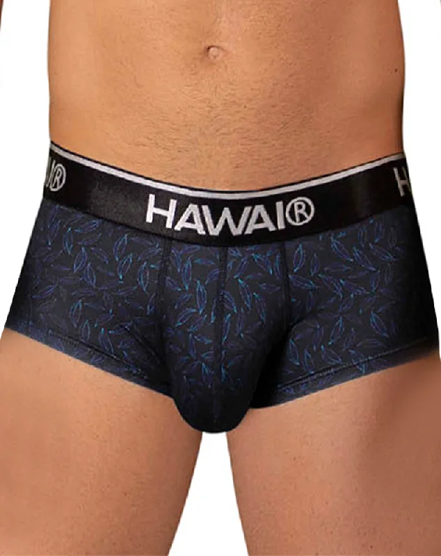 men’s luxury athletic underwear-Hawai 42380 Printed Briefs Black