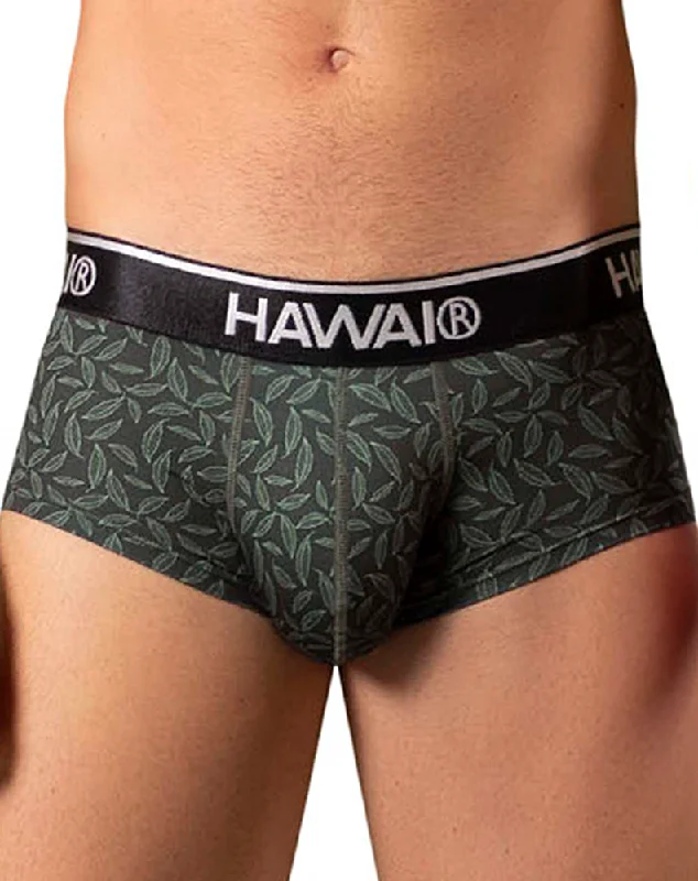 men’s cooling stretch underwear-Hawai 42380 Printed Briefs Green