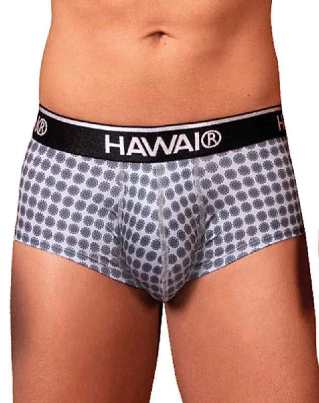 soft microfiber boxers-Hawai 42430 Printed Briefs Gray