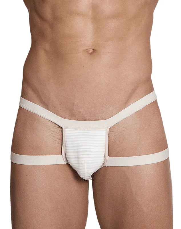 soft bamboo briefs-Hidden 958 Open Side Briefs Beige