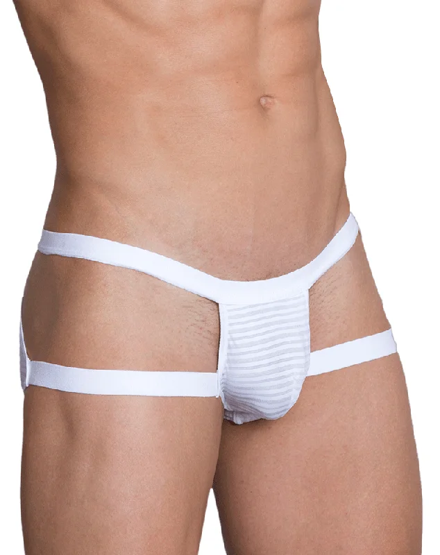 comfy athletic boxers-Hidden 958 Open Side Briefs White