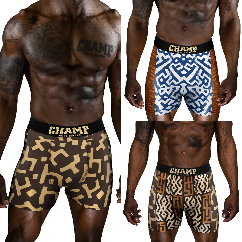 breathable silk boxers-Kuba Cloth Edition (NO FLY)