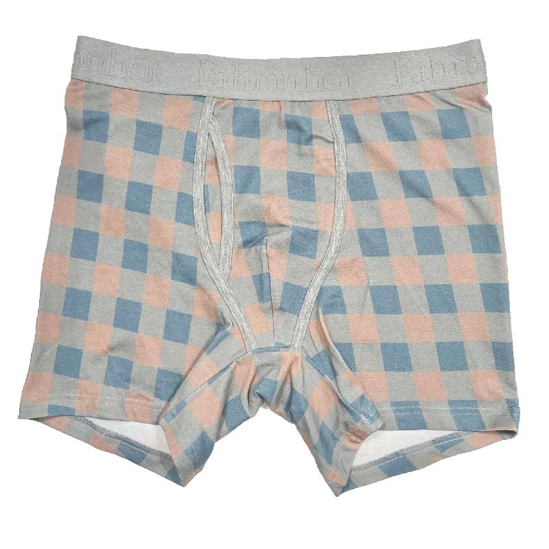 moisture-wicking silk boxers-Newman Boxer Brief | Grey Checkerboard