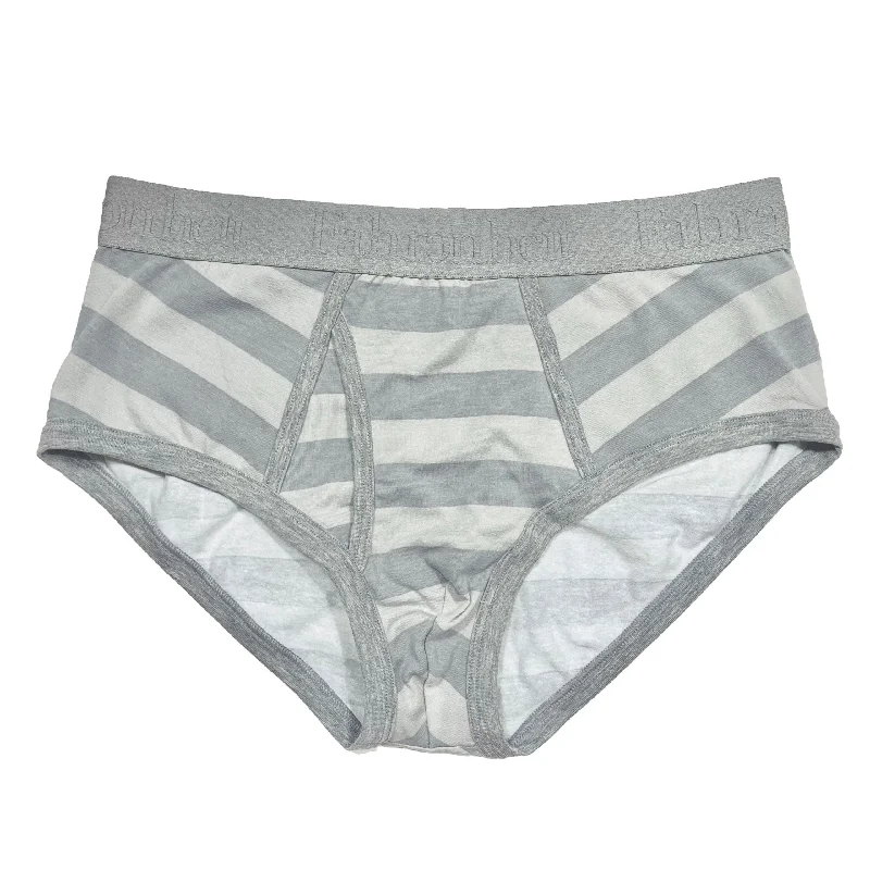 durable microfiber underwear-Wayne Brief | Grey Rugby Stripe